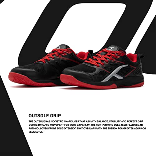 Image of Hundred XOOM Non-Marking Cushion Badminton Shoe (White /Black, 4UK)