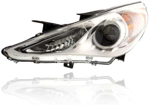 Cooling Direct Conjunto de faros delanteros - Compatible/Repuesto para Hyundai Sonata GLS '11-14 - Halógeno, Bisel interior blanco - Mano izquierda