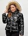 Geschallino Women's Plus Size Thicken Hooded Puffer Coat Quilted Bubble Padded Jacket with Faux Fur Collar 7695Plus Black 3X