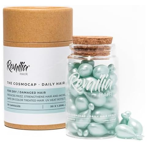 Remilia Hair Hair Serum with Keratin, Silk Protein & Vitamin B5-30 Capsules - Hair Styling Oils for Frizzy and Damaged Hair Cover