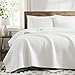 WRENSONGE White Quilt Set Queen Size-3 Pieces Lightweight Bedspreads Summer Coverlet for All Season, Soft Quilt Bedding Set with 2 Pillow Shams Suitable for Bed & Couch