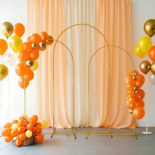 Metal Arch Backdrop Stand Set of 2 (7.2FT/6FT), Easy Assemble Balloon Arch Stand Kit, Decorative Backdrop Arch Stand, Gold Wedding Arch for Birthday Party and Baby Shower Decoration by Youkelili - Image 2