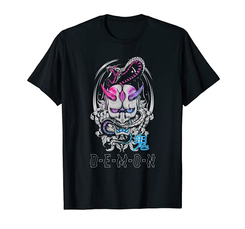 Japanische Oni-Maske Dämonen-Ogre-Schlange - Ästhetischer japanischer Samurai T-Shirt Cover