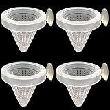 Ailindany 4PCS Aquarium Live Red Worm Feeding Cone Cup Plant Cup Brine Shrimp Plastic Fish Feeder for Aquariums with Suckers