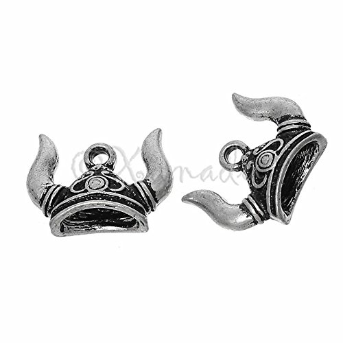 Wholesale Charms Viking War Helmet Wholesale Antique Silver Plated Charms