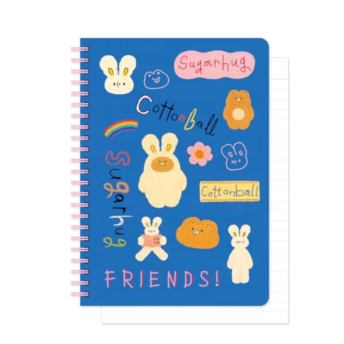 Cahier à spirales A5 Monolike Unmatched Friends Série 2 avec couverture rigide 128 pages bleu