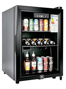 E-Yards Freistehender & Unterbau Getränkekühlschrank, Dreifach verglaste Glastür, LED-Display & Innenbeleuchtung, Leiser Weinkühler & Bierkühler mit verstellbaren Ablagen und Temperaturregelung
