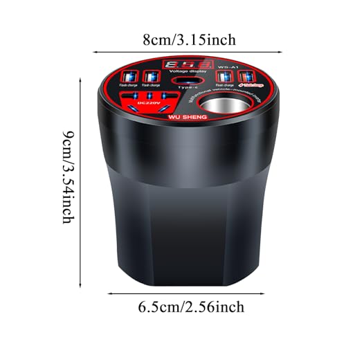 Adaptador de carga rápida para coche compatible con smartphones tabletas y PC 6