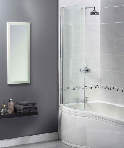 Shine 1160105 720mm Bath Screen Polished Frame Finish 6mm Clear Glass - Silver