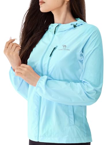 CAMEL CROWN Women\'s Lightweight Jacket Long Sleeve Zip Up Hoodie Women Athletic Jacket Workout UPF 50+ jacket with Pockets Green