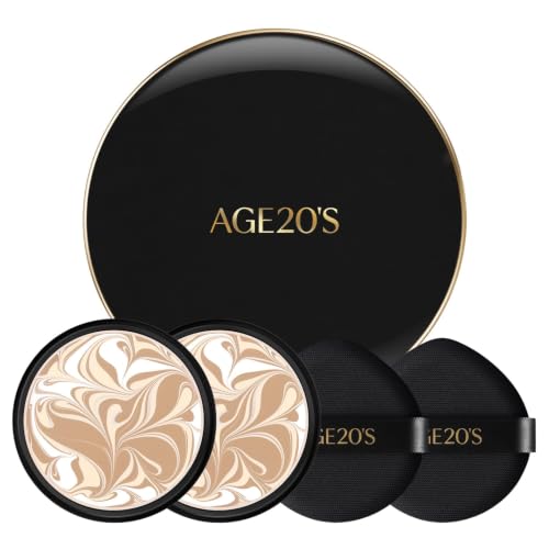 Image of [Vegan] AGE20'S Signature Essence Pact | Pack of 2 | 21W| Korean Cushion Foundation | Cream Foundation, Dewy & Glow Finish, Natural Coverage, SPF 50+