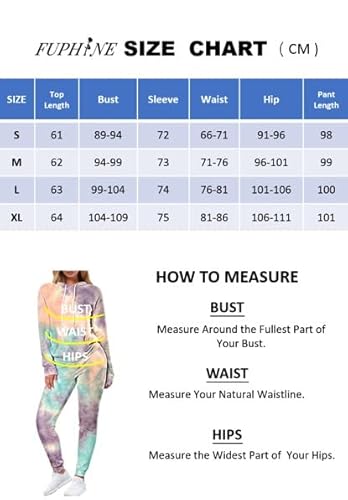 Fuphine Women's Tie Dye Jogger Outfit Sweatsuit 2 Piece Sweatshirt Long Sleeve Hooded And Pants Lounge Sets Tracksuit Purple Xl #TOP4