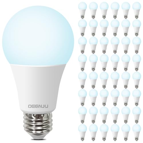 Image of LED Light Bulbs Daylight 5000K, 100 Watt Equivalent LED Bulbs, A19 Standard Bulbs, 1500 LM, 15000 Hours, E26 Base, Non-Dimmable, 13W LED Bulbs for Bedroom Living Room 48 Pack