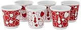6 Porzellan-Schnapsgläser Bialetti Y0TZ087 Set aus 6 Gläsern Mama & Herz, Porzellan, Männchen Herz