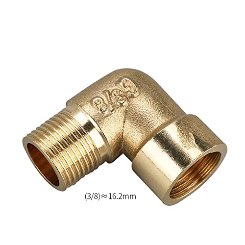 Codo de latón de 90 grados con rosca hembra externa para tuberías de agua y combustible (2 uds) 3