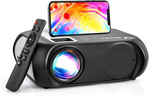 Retroproyector Bluetooth WiFi Videoproyector portátil 1080P Full HD Mini proyector de vídeo portátil para iPhone Android Smartphone PC PS4 TV PPT Home Cinema Altavoces Integrados