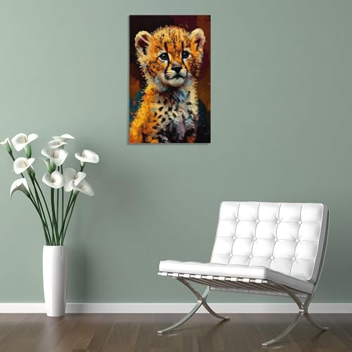 Impression sur toile léopard de qualité supérieure pour bureau - 5