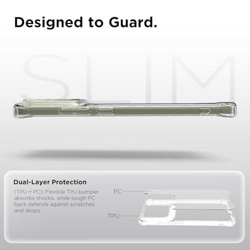 Image of RIGGEAR Shockproof Clear Hybrid Airbag Armor Back Cover Case Compatible with Motorola Moto Edge 70 Pro /Edge 70 Pro Plus 5G (Transparent PC with TPU Bumper)