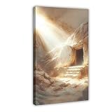 ZGFANQ The Tomb Is Empty, Christian Painting, Easter Art Canvas Poster Wall Art Decor...