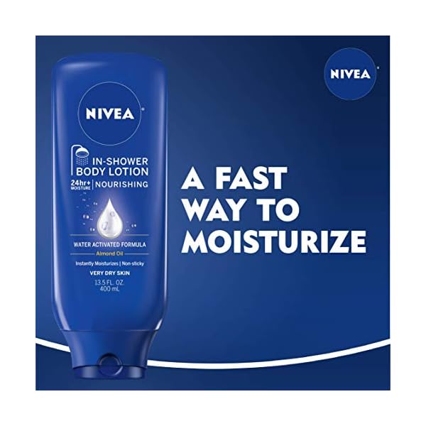 NIVEA-Nourishing-In-Shower-Body-Lotion-Non-Sticky-For-Dry-to-Very-Dry-Skin-135-fl-oz-Bottle-Pack-of-3 Nivea Nourishing In Shower Lotion, Body Lotion for Dry Skin, 13.5 Fl Oz Bottle(Pack of 3)