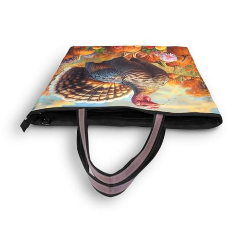Image of Women Turtle Tote Bag Polyester Handbag Zippered Tote Bag Turtle Tote Purses,Summer Beach Tote Bag