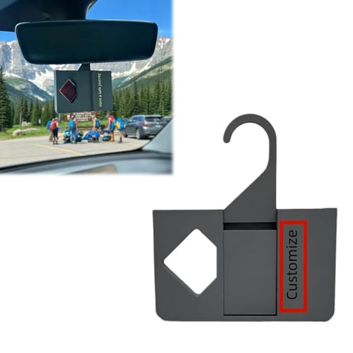 The Beautiful National Park Pass Card Hanger and Cover - UV Resistant ASA Plastic Mirror Hook Holder with 2 Hooks, Snug Fit for Easy Access