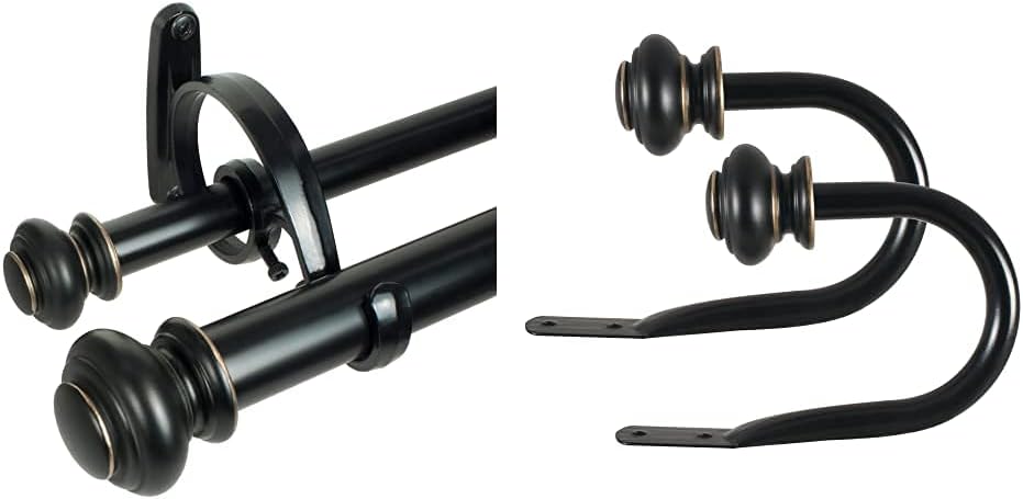 Decopolitan Urn Double Curtain Rod, 72 to 144-Inch, Bright White : Home & Kitchen