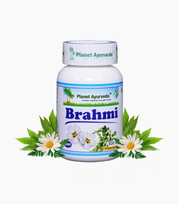 Planet Ayurveda Brahmi, cápsulas vegetales de 500 mg - 1 botella (1)
