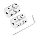 uxcell 2Pcs 5mm to 5mm Aluminum Alloy Shaft Coupling L25xD19 Flexible Coupler Beam for 3D Printer CNC Machine...