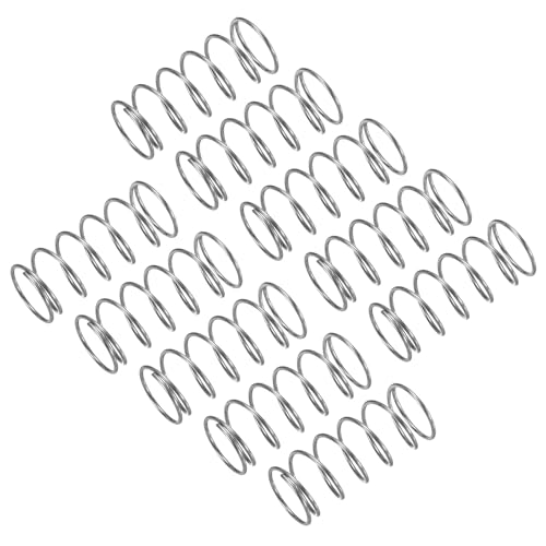 Image of sourcing map 10Pcs Compression Spring, 304 Stainless Steel 9mm OD 0.6mm Wire 20mm Length Mechanical Spring for Shop Home Repair Project, Silver Tone