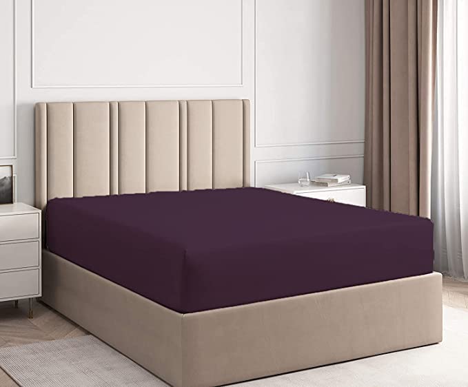 British Home Bedding, Plain Polycotton Percale Fitted Bed Sheets - Image 2