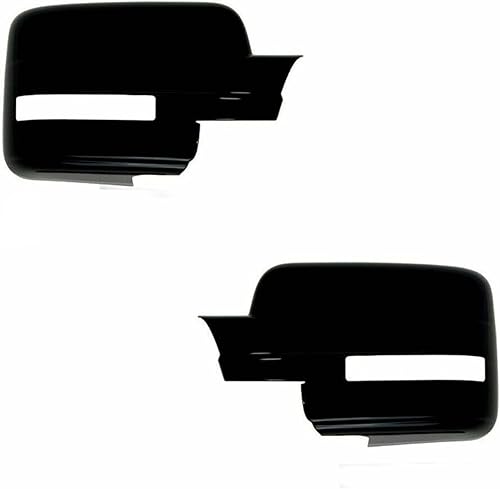 Overlays - Cubierta de espejo completo negro brillante para Ford F-150 2009-2014 con corte de señal (no compatible con espejo de remolque)