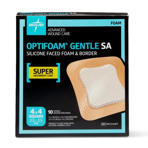 Medline Optifoam Gentle Silicone Faced Foam Dressing 4x4 (Pack of 10)