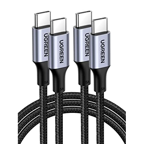 UGREEN USB C to USB C Cable, 100W 2-Pack USB C Charger Cable for iPhone 17/17 Air/17 Pro/17 Pro Max/16, MacBook Pro, iPad Pro, Dell XPS, Samsung Galaxy S25/S24/S22 Ultra, Switch, Pixel, 1.6F