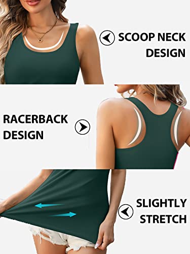 Image of V FOR CITY Womens Unpadded Shelf Bra Tank Tops Racerback Workout Camis Yoga Shirt Cotton Undershirt 2 Pack