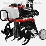 4-Stroke Garden Petrol Tiller, Lawn Soil Cultivator Rotovator Engine Lightweight Compact Powerful Sure Grip Handles Built to Be Dependable and Heavy, for Ploughing - Image 5