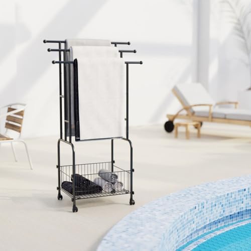50% Off 42-Inch 3-Tier Rolling Bathroom Towel Rack - Image 4