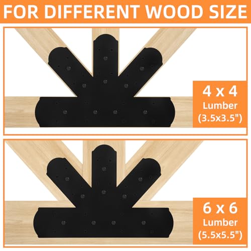 4PCS Gable Plate, 16.5"x11" Gable Bracket Pergola Truss Roof Plate Heavy Duty Carbon Steel Mending Plate for Repairing Fixing Connecting Wood Beam by ZOBGOWE - Image 4