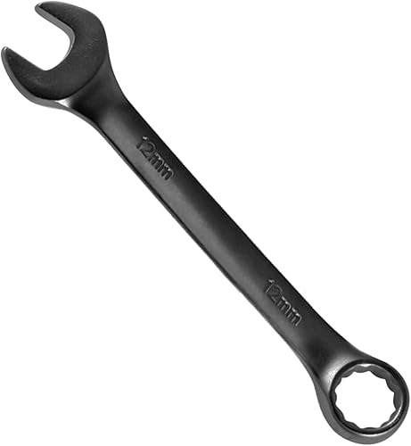 Miniatura 1 de Utoolmart Llave combinada de extremo abierto, caja de 0.472in, revestimiento de electroforesis negro, métrica, Cr-V