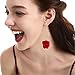 GUOXIAOMEI Dangle Acrylic Petal Tassel Earrings - Stainless Steel - Red Rose Flower Rhinestone Drop Statement Fashion Earrings