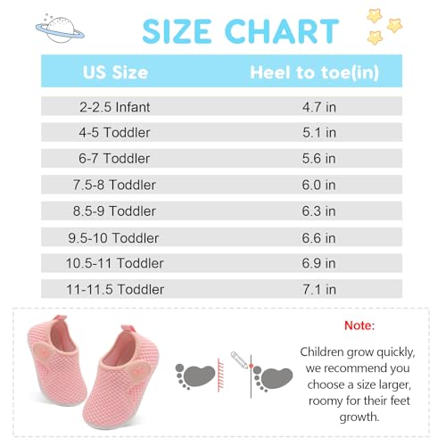 Image of FEETCITY Toddler Shoes Boys Girls Baby Walking Shoes Infant Barefoot Shoe Toddler Sneakers Baby Slip On Sneakers Pink