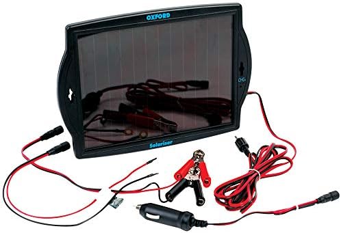 Oxford products OF949 Solariser. Solar battery charger for maintaining 12Volt Automotive batteries. Motorcycles - Quads - Jet Ski - Motor Bikes, Black,M