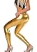 Diamond keep it Liquid Wet Look Shiny Metallic Stretch Leggings (S, Gold)