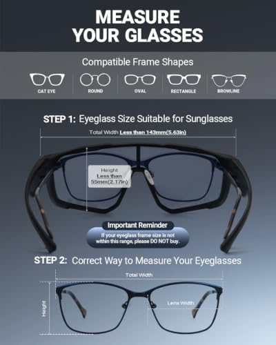 Image of Polarized Fit Over Sunglasses, UV400 For Driving Cycling Fishing | Lightweight 25g, Anti Glare Glasses