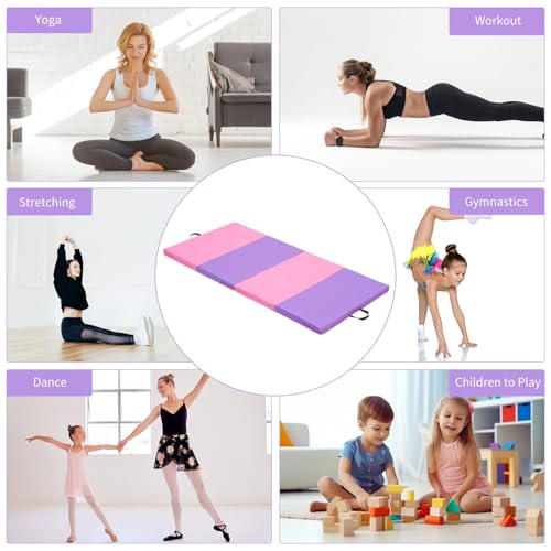 Zenova Gymnastics Mat 3'X6'X2' Exercise Mat Gym Mat For Home Aerobics Workout Foldable Tumbling Mat Children Gifts thumb #2