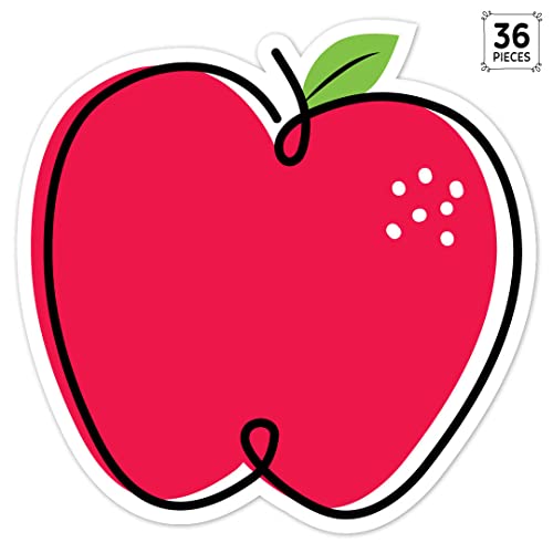 CTP Doodle Apple Red 6" Cut-Outs Learning Décor Accents for Classroom (Creative Teaching Press 10589)