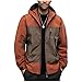 Police Jackets For Men, Men's Lightweight Windbreaker Rain Jacket With Hood Color Block Fashion Coat Hiking Fishing Activewear Mens Heavy Winter Coats Waterproof (3XL, Vermilion)