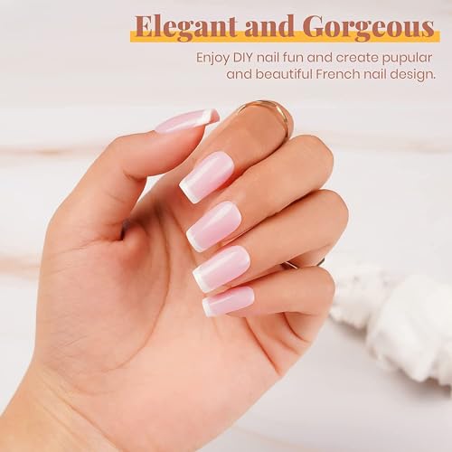 Image of Beetles Gel Nail Polish Kit with U V LED Light - 6 Colors Jelly Milky White Sheer Pink Nude Gel Polish Starter Kit Manicure,Soak Off U V Nail Polish Set Salon DIY