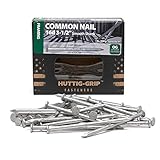 Huttig-Grip 3-1/2 in Framing Common Nail 16d Size, Outdoor Galvanized Finish, 1 lb Pack of 47 Nails