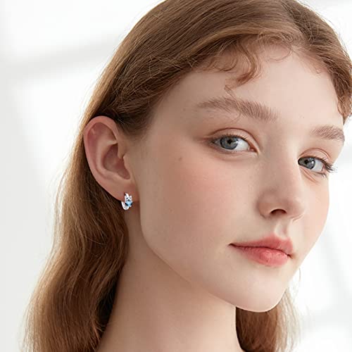 Hypoallergenic Cat Earrings 925 Sterling Silver Cute Animal Kitten Huggie Hoop Earrings For Sensitive Ears Cat Jewelry Gifts For Women Girls Cat Lovers #TOP1